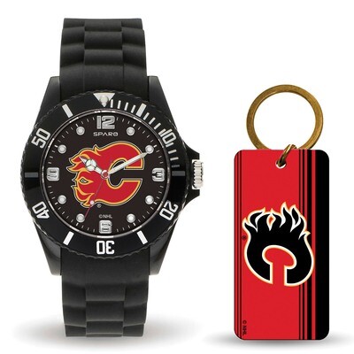 NHL Calgary Flames Watch &amp; Key Ring Gift Set GC5003