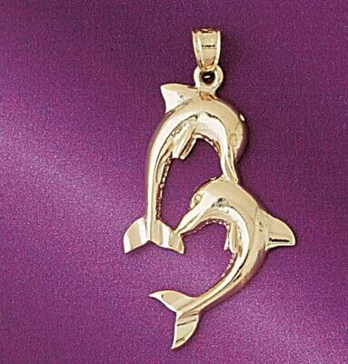 Dazzlers Jewelry Dolphin Pendant Necklace Charm Bracelet in Yellow, White or Rose Gold 6995, MPN: D…
