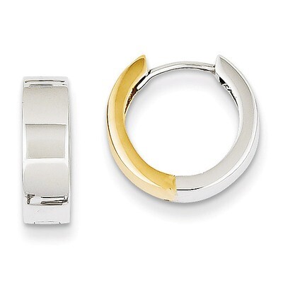 Hinged Hoop Earrings 14k Two-Tone Gold TM601, MPN: TM601, 869786100706