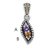 Diamond Mother&#39;s Pendant Sterling Silver &amp; 14k Two-stone Gold QMPD40/2SY, MPN: QMPD40/2SY,