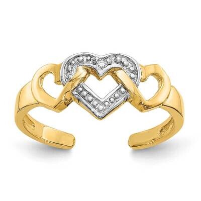 Diamond Heart Toe Ring 14k Gold Rhodium RM5651-001-YA, MPN: RM5651-001-YA, 752908240032