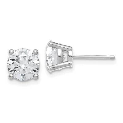 3.5ct. 7.5mm Round D E F Pure Light Moissanite Earrings 14k White Gold WG324-11AMP, MPN: WG324-11AM…