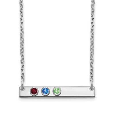 3 Birthstone Small Bar Necklace 14k White Gold XNA1086/3W, MPN: XNA1086/3W, 191101991868