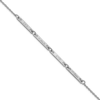 Brushed 4 Station Diamond Bracelet 7 Inch 10k White Gold 10XNA1181/4W, MPN: 10XNA1181/4W,