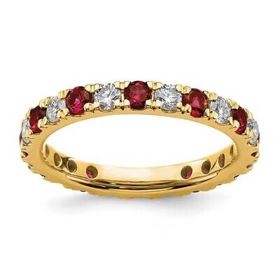 Si1/Si2 G H I &amp; Created Ruby Eternity Band 14k Gold Lab Grown Diamond ET0048-CRU-070-65YLG, MPN: ET…