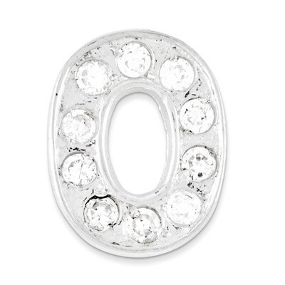 CZ Initial O Charm Sterling Silver QC6527O