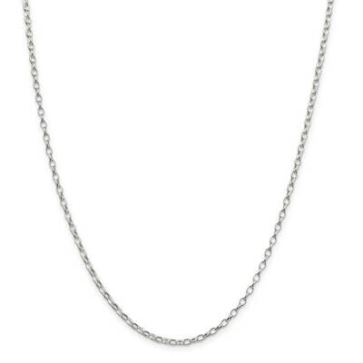 2.5mm Oval Fancy Rolo Chain 22 Inch Sterling Silver QFC85-22, MPN: QFC85-22,