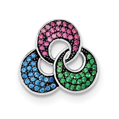 Synthetic Stones Chain Slide Sterling Silver QP4213