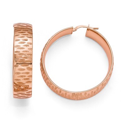 Diego Massimo Etched Rose-tone Hoop Earrings Bronze DME106