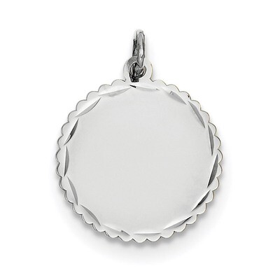 0.027 Gauge Engravable Scalloped Disc Charm 14k white Gold XWM176/27, MPN: XWM176/27, 191101455377