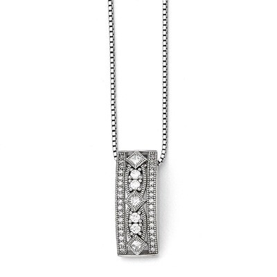 Necklace Sterling Silver &amp; Cubic Zirconia Polished QMP1032-18, MPN: QMP1032-18, 191101470080