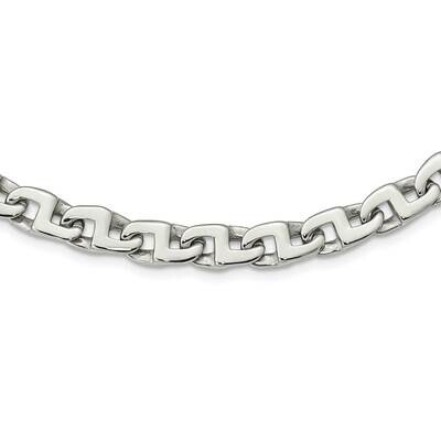 Fancy Squares Link Necklace Stainless Steel Polished SRN1099-24 by Chisel, MPN: SRN1099-24, 8839575…