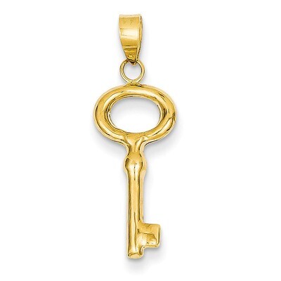 Puff Round Top Key Pendant 14k Gold K4698, MPN: K4698, 886774256597