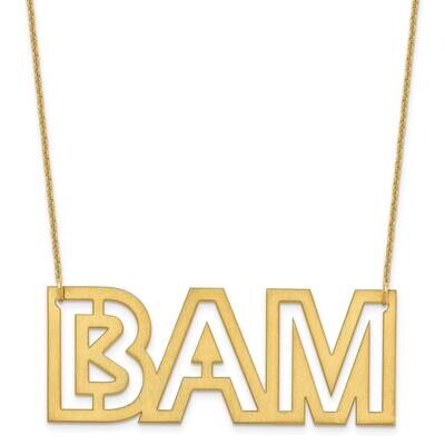 Large Brushed 3 Letter Necklace 14k Gold XNA1189Y, MPN: XNA1189Y,