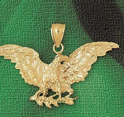 Dazzlers Jewelry Eagle Pendant Necklace Charm Bracelet in Yellow, White or Rose Gold 2798, MPN: DZ-…