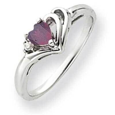4mm Heart Rhodolite Garnet Diamond Ring 14k White Gold Y4587RG_AA, MPN: Y4587RG_AA, 883957449401