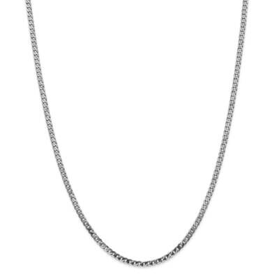 2.9mm Flat Beveled Curb Chain 26 Inch 14k White Gold WFBU080-26, MPN: WFBU080-26, 883957170732