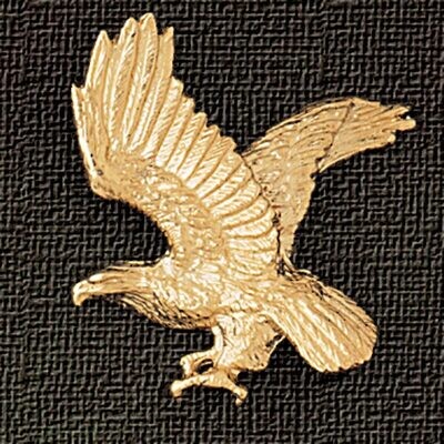 Dazzlers Jewelry Flying Eagle Pendant Necklace Charm Bracelet in Yellow, White or Rose Gold 2823, M…
