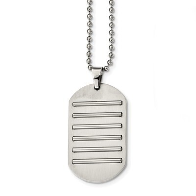 Dog Tag Necklace Stainless Steel Brushed and Polished SRN2435-22 by Chisel, MPN: SRN2435-22, 191101…