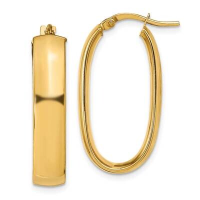 Leslie&#39;s 6mm Polished Oval Hoop Earrings 14k Gold HB-LE2011, MPN: LE2011, 191101978548