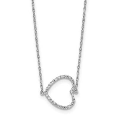 Sideways Diamond Heart 18 Inch Necklace 14k White Gold PM8568-016-WA, MPN: PM8568-016-WA, 191101732…