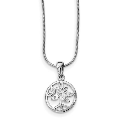 Tree Necklace Diamond Sterling Silver QW450-18, MPN: QW450-18, 886774114958