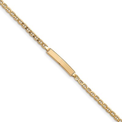 6 Inch Anchor Link ID Bracelet 14k Gold Semi-solid DCID139-6, MPN: DCID139-6, 191101435393