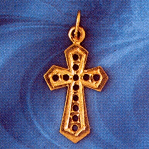 Dazzlers Jewelry Cross Pendant Necklace Charm Bracelet in Yellow, White or Rose Gold 8336, MPN: DZ-…