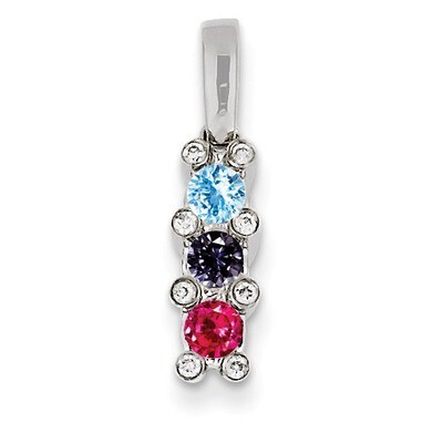 3 Birthstones Family Jewelry Diamond Semi-Set Pendant 14k White Gold XMPW31/3, MPN: XMPW31/3, 88395…