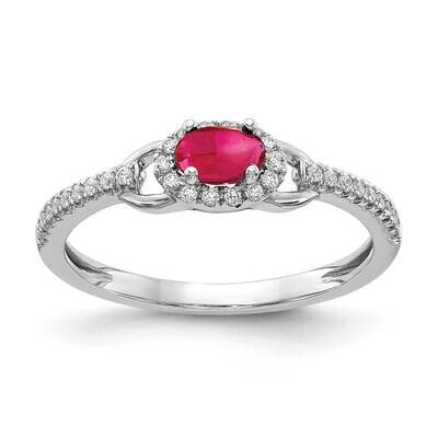 Cabochon Ruby Ring 14k White Gold Diamond RM4034-RU-025-WA, MPN: RM4034-RU-025-WA, 883957311821