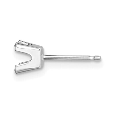 Princess 2.5mm V-End Post Earring Mounting 14k White Gold WG370, MPN: WG370,