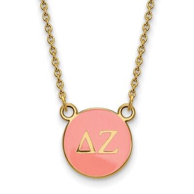 Delta Zeta Extra Small Enameled Pendant with 18 Inch Chain Gold-plated Silver GP029DZ-18, MPN: GP02…