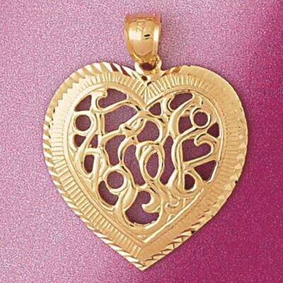 Dazzlers Jewelry Heart Pendant Necklace Charm Bracelet in Yellow, White or Rose Gold 4045, MPN: DZ-…