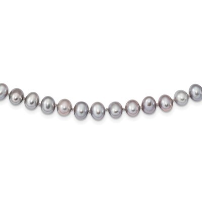 6-7mm Grey Cultured Freshwater Pearl Necklace 20 Inch Sterling Silver Rhodium QH5161-20, MPN: QH516…