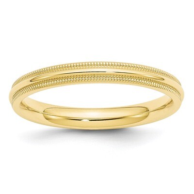 3mm Milgrain Comfort Fit Band 10k Yellow Gold 1MC030 Engravable, MPN: 1MC030, 886774454771