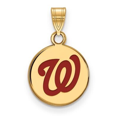 Washington Nationals Small Enamel Disc Pendant Gold-plated Silver GP015NAT, MPN: GP015NAT, 88677491…