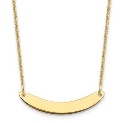 Polished Curved Blank Bar Necklace 10k Gold Small 10XNA1201Y, MPN: 10XNA1201Y, 196904159071