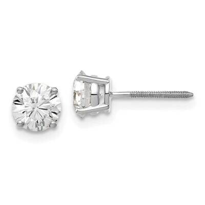 1.25ct. 5.5mm Round G H I True Light Moissanite Screwback Earrings 14k White Gold WG327-10MT, MPN: …
