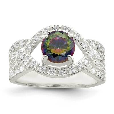 Mystic Clear CZ Diamond Ring Sterling Silver QR7366, MPN: QR7366,