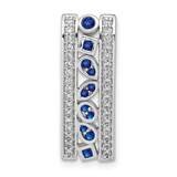 1/5Ct. Diamond &amp; .24 Sapphire Fancy Chain Slide 14k White Gold PM3853-SA-020-WA, MPN: PM3853-SA-020…