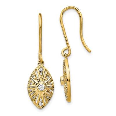 Vintage Leverback Earrings 14k Gold Diamond EM3954-020-YA, MPN: EM3954-020-YA, 883957375007