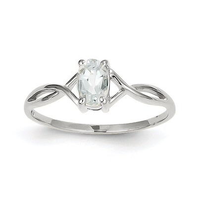 Aquamarine Birthstone Ring 14k white Gold XBR422, MPN: XBR422, 191101225901