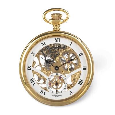 Charles Hubert Ip-Plated Open Face Pocket Watch Stainless Steel XWA6370, MPN: XWA6370, 848870009767