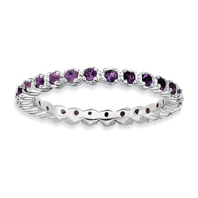 Amethyst Ring Sterling Silver QSK351-10, MPN: QSK351, 886774000602
