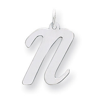 Large Script Initial N Charm 14k white Gold YC663N, MPN: YC663N, 883957030678