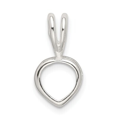 Heart 4.0mm Back Fixed Bail Pendant Setting Sterling Silver SS3270, MPN: SS3270,