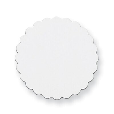 Scalloped Circle Stamping Sterling Silver Rhodium-plated SS1267, MPN: SS1267,