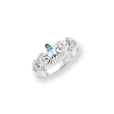 0.06ct. Diamond &amp; 6x3 Marquise Gemstone Ring Mounti 14k White Gold X9699, MPN: X9699, 191101376061
