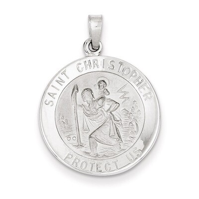 Saint Christopher Medal Pendant 14k White Gold XR514, MPN: XR514, 886774582306