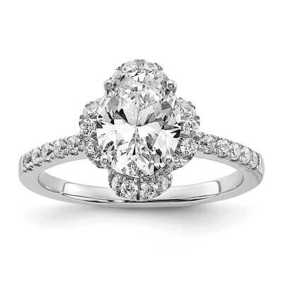 Si1/Si2, G H I, Oval Semi-Mount Engagement Ring 14k White Gold Lab Grown Diamond RM7990E-150-WLG, M…